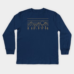 Nature Lines - Golden Version Kids Long Sleeve T-Shirt